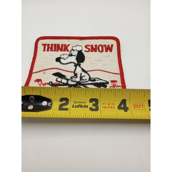 Vintage Snoopy Patch NOS “Think Snow” Peanuts Cartoon Winter Sled - Picture 3 of 4